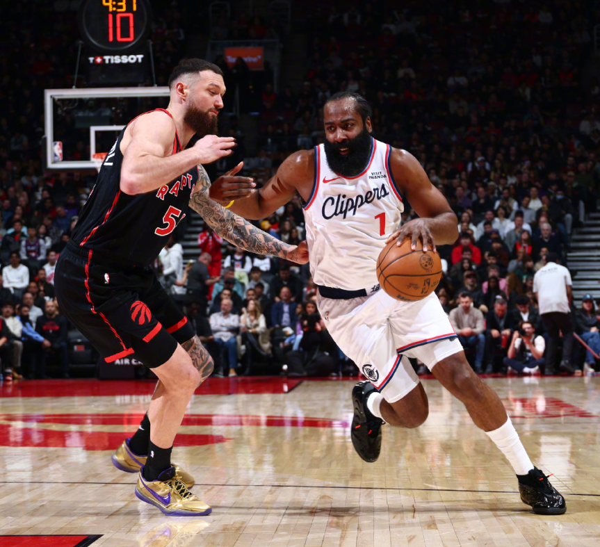 蓝鲸体育官网-重返故地小卡缺阵！哈登31+10+加时独得8分，快船逆转猛龙5连胜